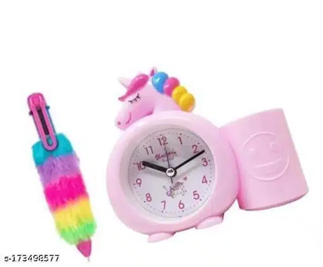 Unicorn Alarm Clock with Pen, Multicolor, Set of 2