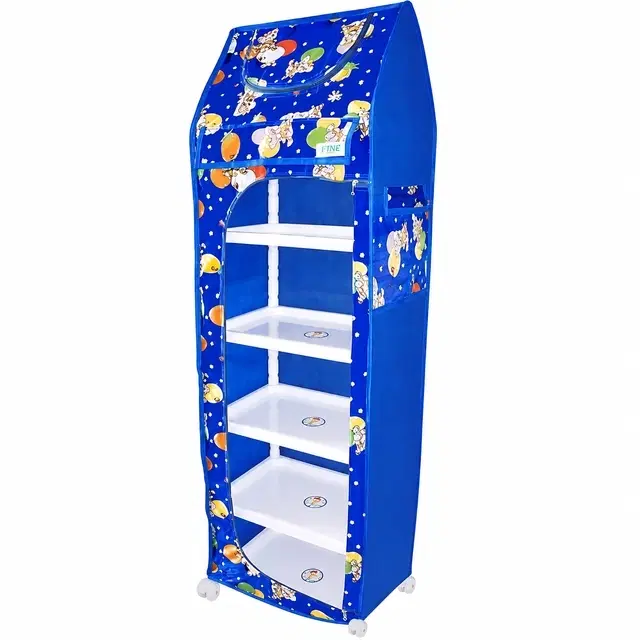 6 Layer PVC Baby Organiser with Sky Blue Rabbit Print Zip Cover [DIY]