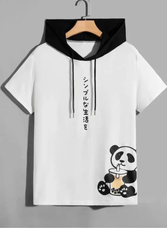 Half Sleeves Printed Hoodie for Men (White, M)