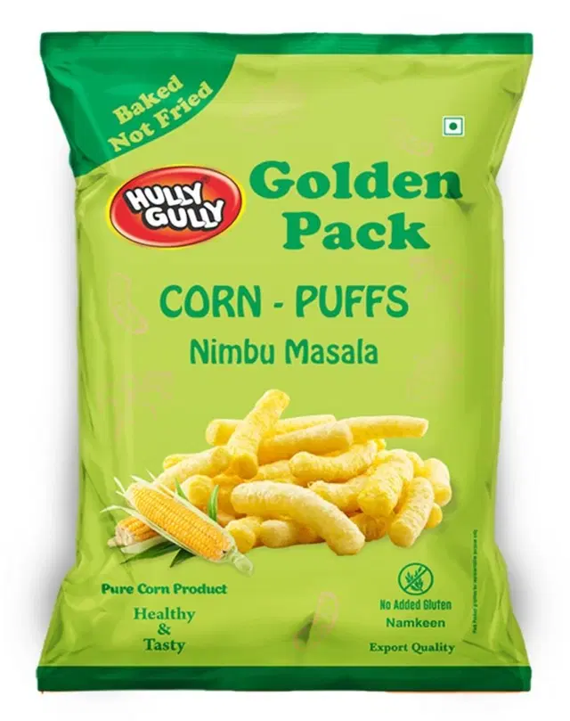 Hully Gully Golden Pack Nimbu Masala Flavour Corn Puff 150 g