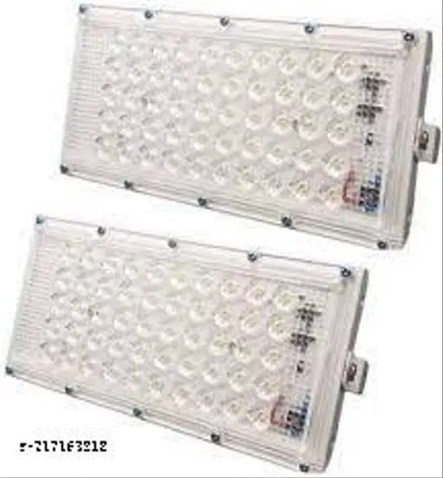 Flood Light Outdoor Lamp, White, Pack of 2