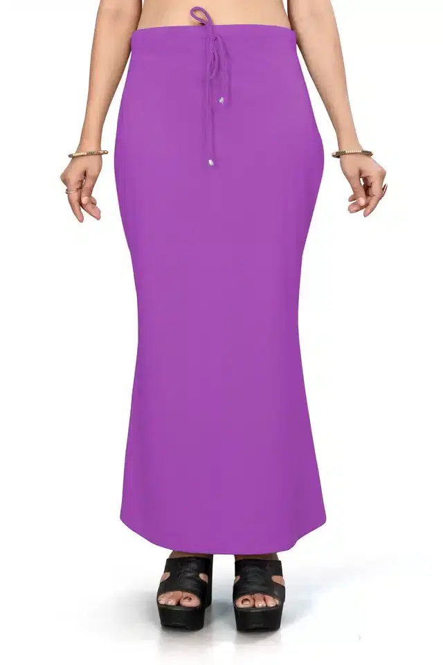 Lycra Solid Saree Petticoat for Women (Purple, S)