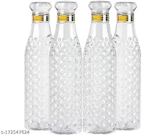 Water Bottle Set, White, 1000 ml, Pack of 4