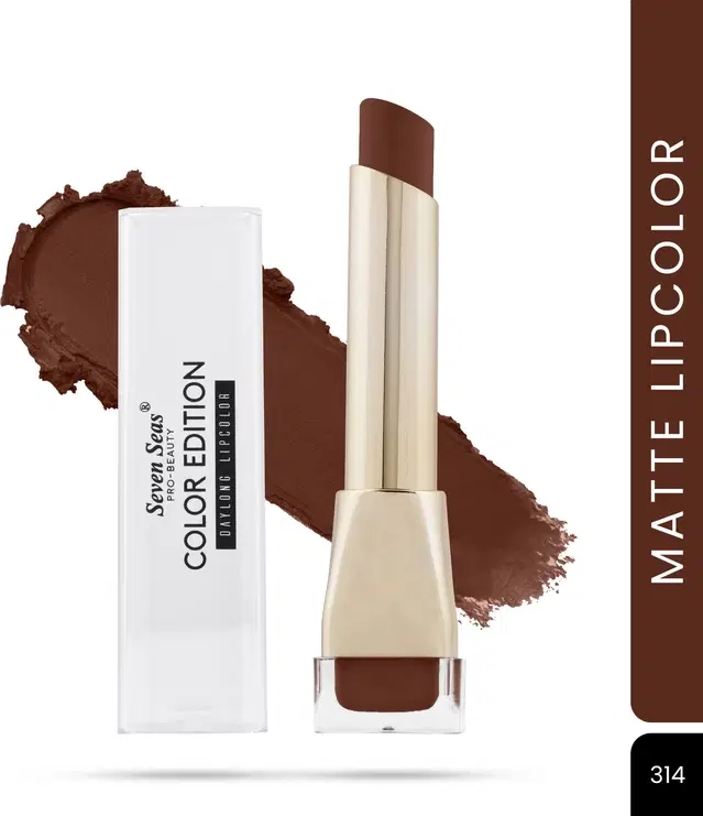 Seven Seas Lipstick for Women, Dark Brown (3.5g)
