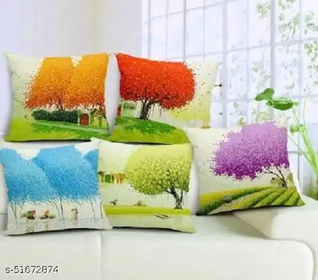 Cushion Cover for Home, Multicolor, 16x16 inches, Pack of 5