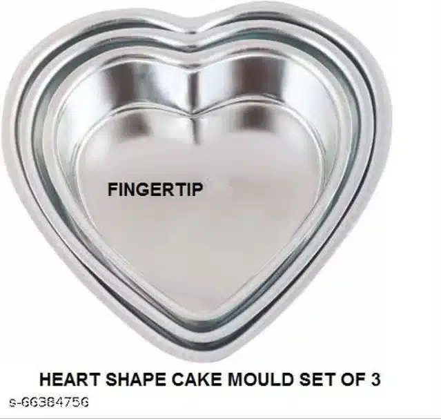 Aluminium Cake Moulds, Silver, Set of 3