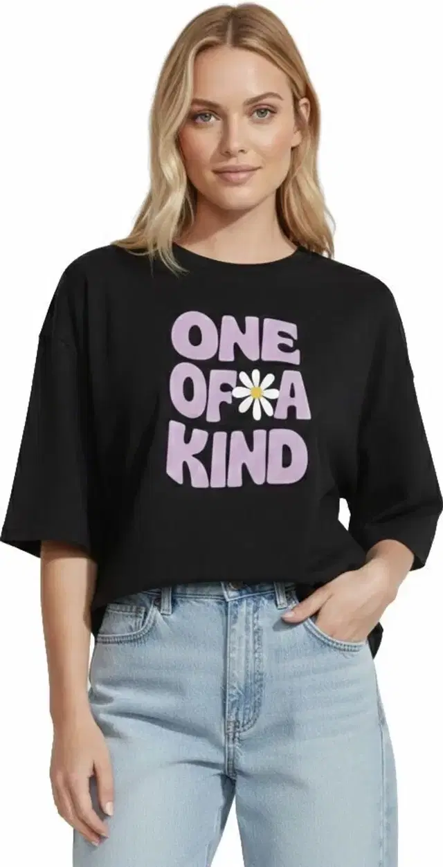 Round Neck T-shirt For Women (Black, XL)