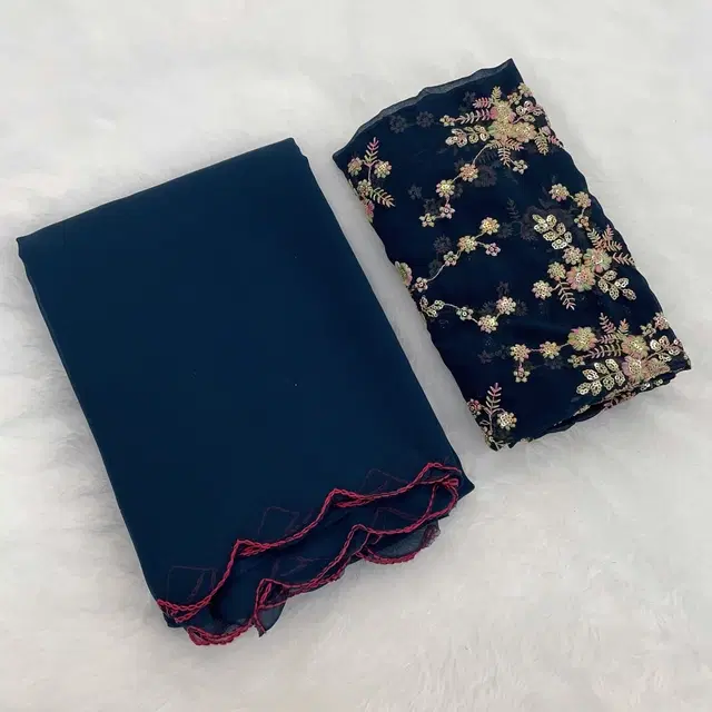 Silk Woven Design Saree for Women, Navy Blue (6.3 m)