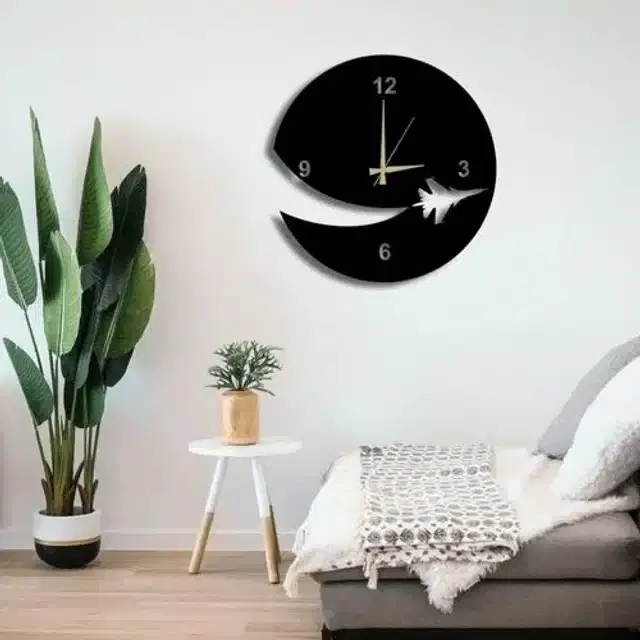 Designer Wooden Wall Clocks, Black