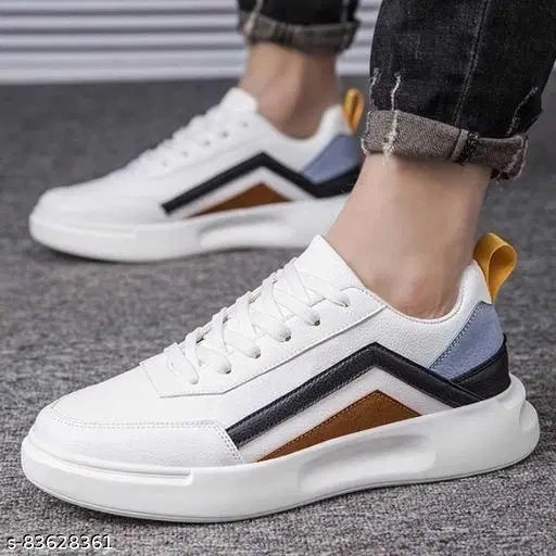 Sleek AST Sneakers for Men (White, IND-6)