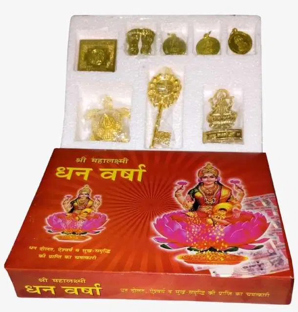Shopeleven Shree Mahalaxmi Dhana Varsha Brass Dhan Laxmi Set, Pack Of 1, KT-16