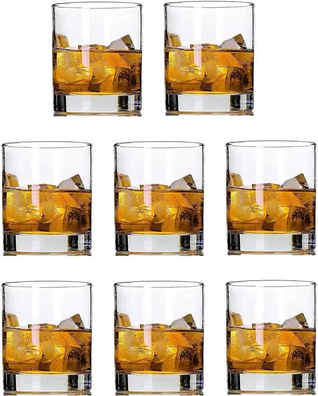 Liquor cum Cocktail Glasses, Transparent, 280 ml, Pack of 8