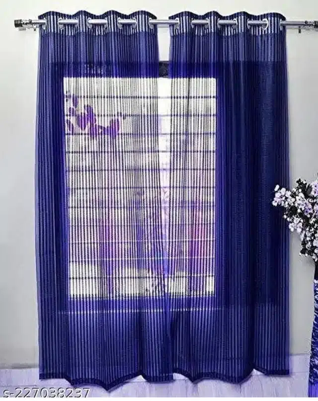Curtains for Door, Blue, 5 Feet, Pack of 2