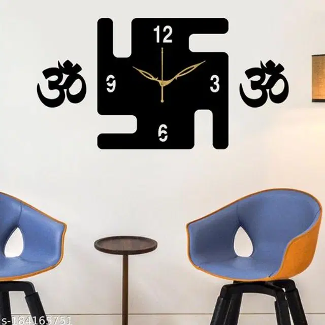 Wooden Wall Clock, Black