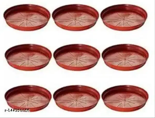 Plastic Bottom Tray, Brown, 6 inch, Pack of 9