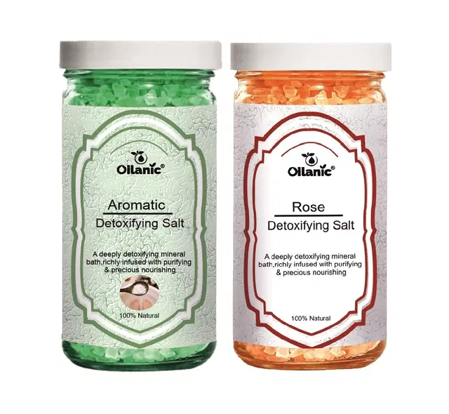 Oilanic Aromatic & Rose Detoxifying Bath Salt Crystal, 200 g, Set of 2