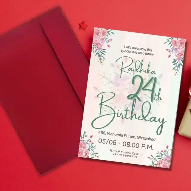 Birthday Party Greetings with Envelope, Multicolor