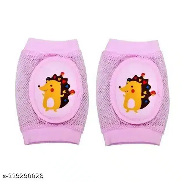 Cotton Anti-Slip Knee Protector Pads for Infants, Pink