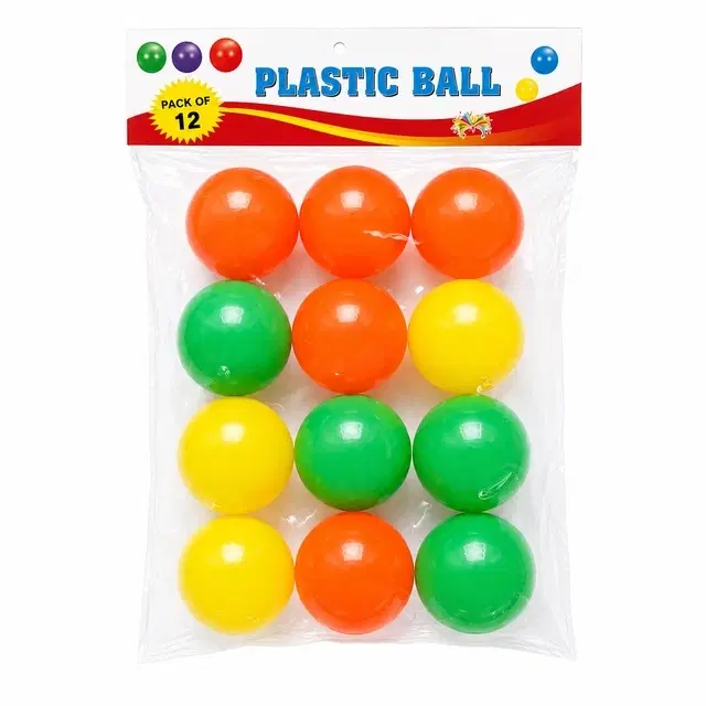 Multicolor Hard Plastic Cricket Ball, Pack Of 12