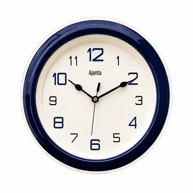Ajanta Analog Wall Clock, Small [8" × 8"], Plastic (Blue)