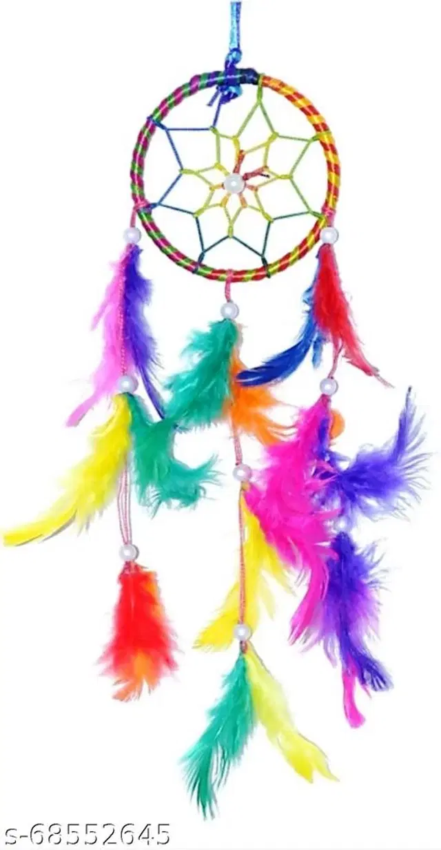 Feather Wall Hanging Dream Catcher, Multicolor