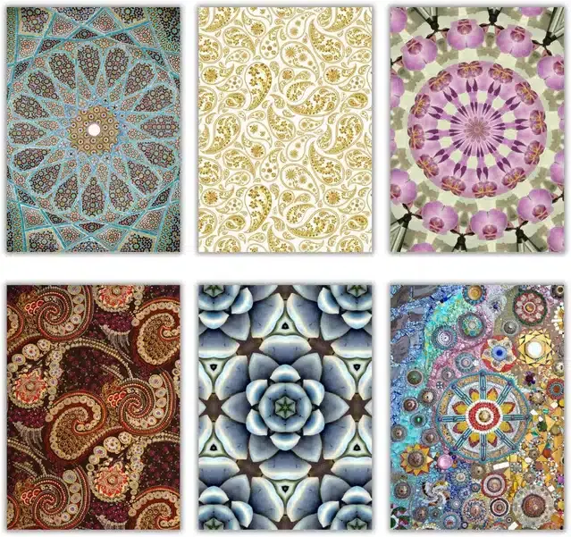 Designer Blank Greeting Cards, Multicolor, Pack of 6