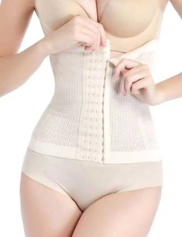 Air Breath Tummy Grip Belt Waist Trainer Trimmer and Slimming Corset 3 Hooks Girdle with Wire Support (S62)