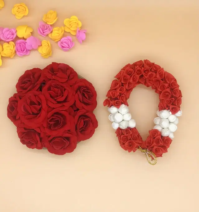 Artificial Flower Reusable Handcrafted Gajra for Women, Pack of 2 (Multicolor)