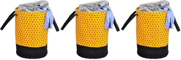 Canvas Laundry Bag,Yellow,  (Pack Of 3)