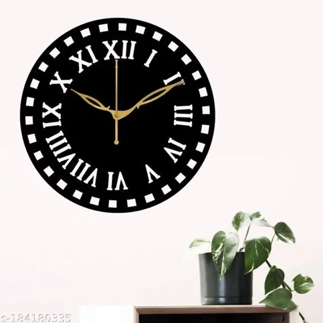 Wooden Wall Clock, Black