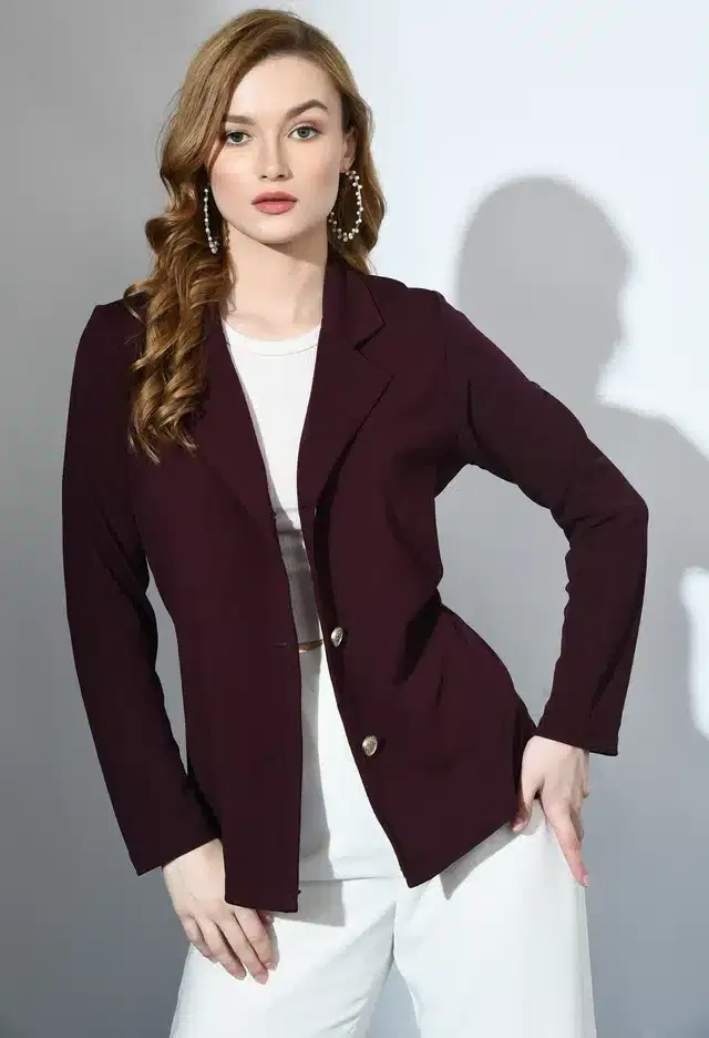 Full Sleeves Shrug for Women (Purple, S)