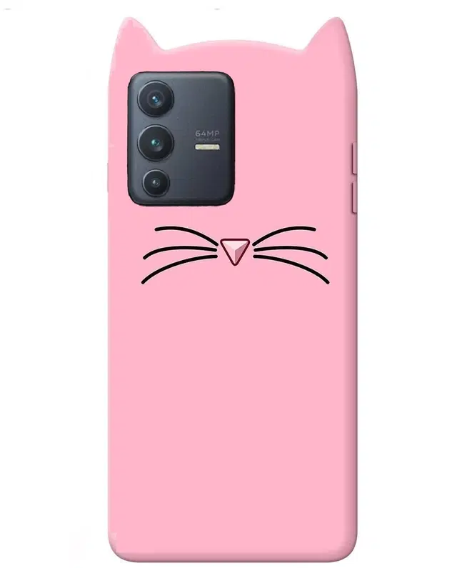 Silicone Mobile Back Cover for Vivo V2130 / Vivo_V23 5G (Pink)