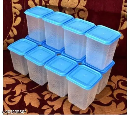 Plastic Storage Containers, White, Pack of 12 (1000 ml)