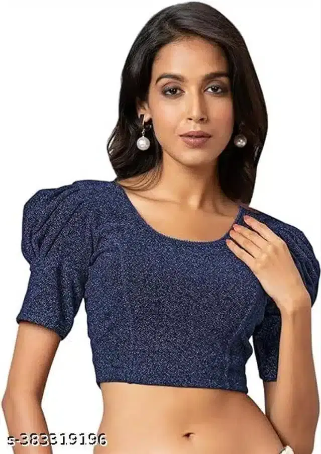 Half Sleeves Blouse for Women (Navy Blue, 26)