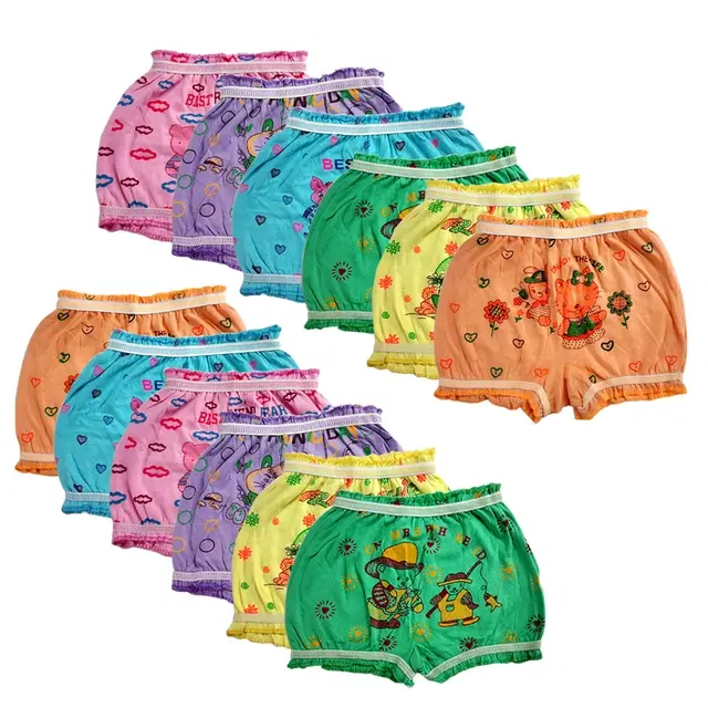 Cotton Printed Briefs for Kids, Pack of 12 (Multicolor, 12-18 Months)