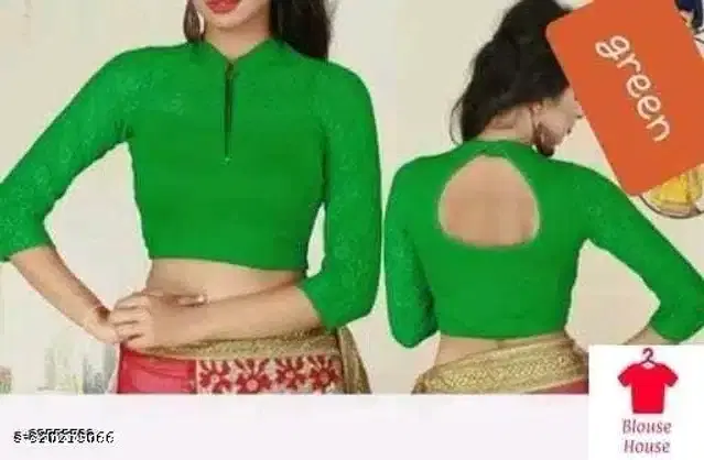 Three-Quarter Sleeves Blouse for Women (Green, 30)