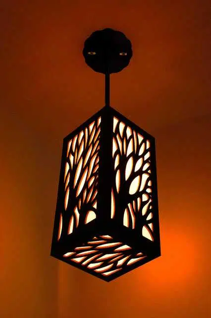 Willson Wooden Hanging Ceiling Light Lamp For Home & Office Decoration, Brown, 25.5 x 12 x 12 CM, NF-016