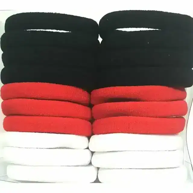 Ponytail Holders Hair Elastic Rubber Bands Hair Band (20 Pcs) (Black, White, Red)