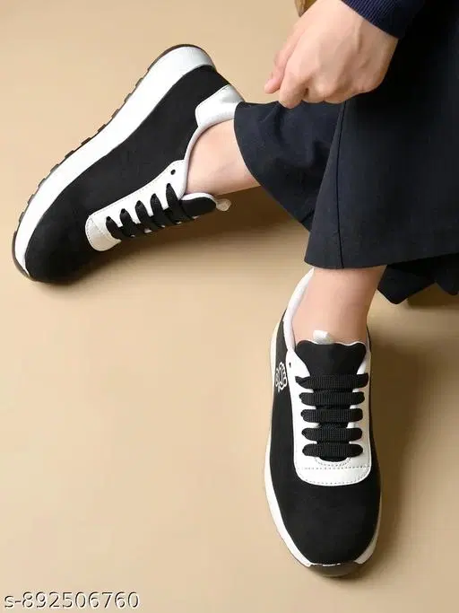 Shoetopia Black Suede Sneakers Size IND-6