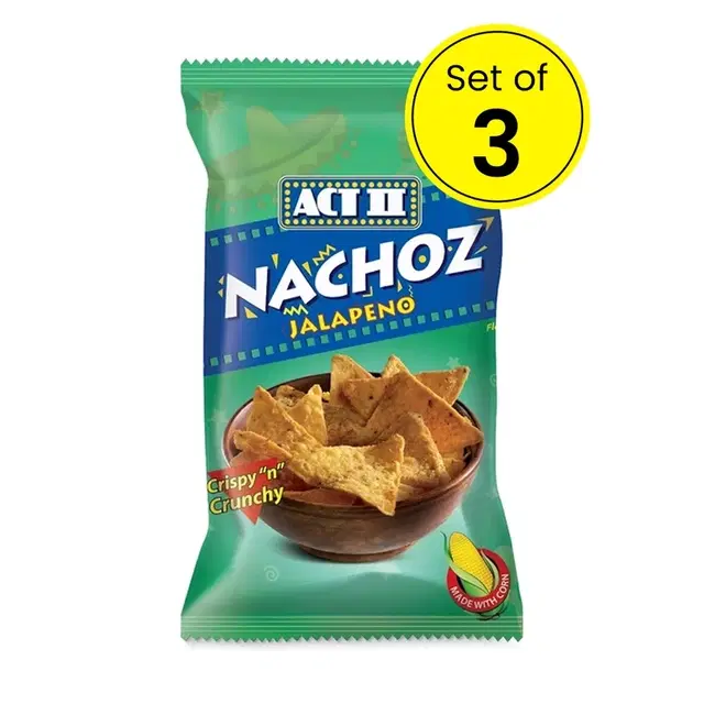 Act Ii Nachoz Jalapeno Crispy & Crunchy 3X50 g (Pack Of 3)
