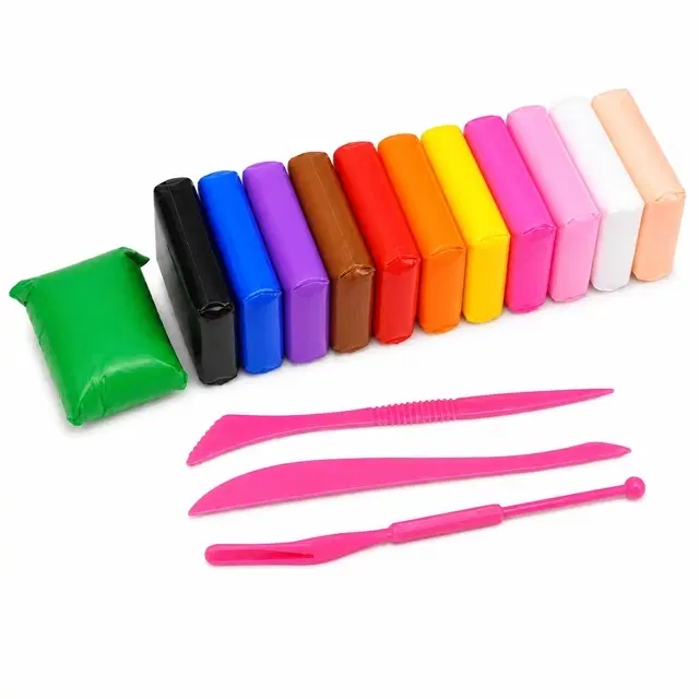 Modelling Clay Set with 12 Colors & 3 Tools [Super Light Air Dry]