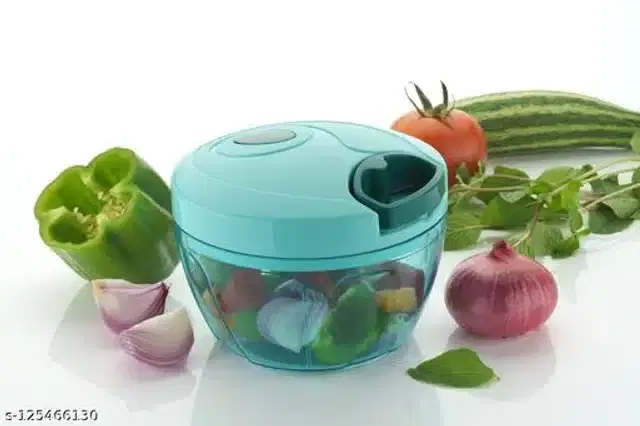 Plastic Manual Chopper, Sky Blue, 450 ml