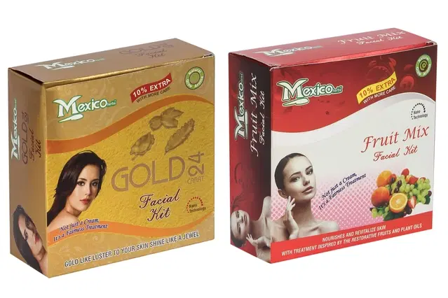 Maxico Herbs Gold with Fruit Mix Facial Kits, Pack of 2