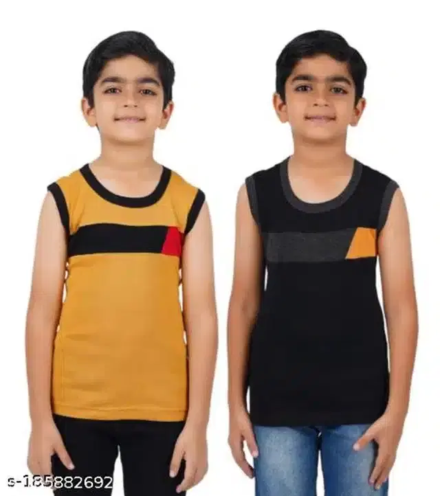 Innerwear for Boys, Pack of 2 (Yellow & Black, 3-4 Years)