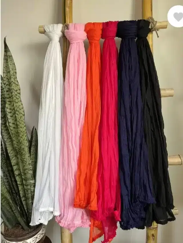 Cotton Blend Solid Dupatta for Women, Pack of 6 (Multicolor, 2 m)