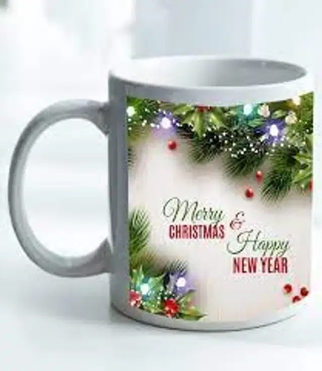 Ceremic Printed Coffee Mug, White, 350 ml