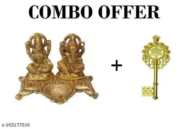 Kuber Kunji & Laxmi Ganeshji Diya, Brass, Set of 2