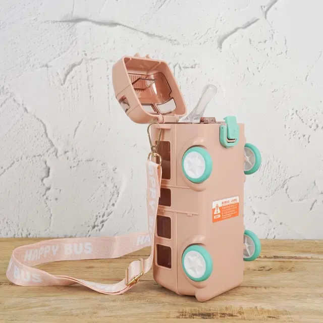 Plastic Bus Shape Sipper Bottle for Kids, Multicolor (1000 ml)