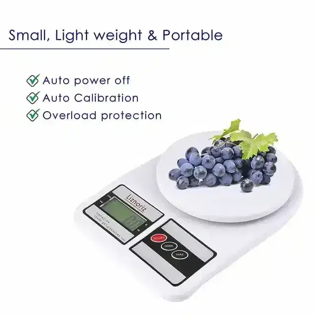 K Kudos Digital Kitchen Weighing Machine With Backlite LCD Display For Measuring, White
