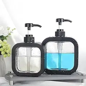 Plastic Refillable Liquid Soap Dispenser for Bathroom, Multicolor, 300 ml, Pack of 2